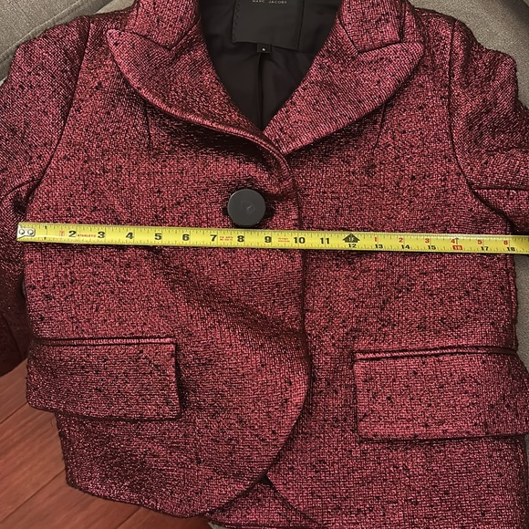 MARC JACOBS Metallic Pink Boucle Silk Wool Jacket - Picture 10 of 10